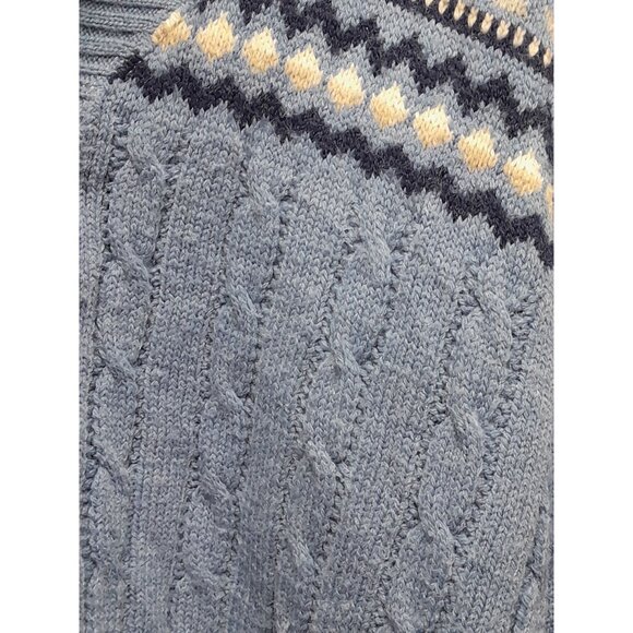 Vintage 90s Jantzen Cableknit Geometric Shawl Collar Sz Medium Grandpa Cardigan - Picture 6 of 8